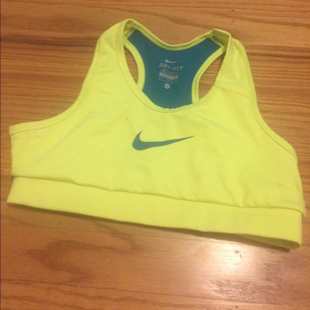 Youth large yellow/blue Nike pro sports bra
