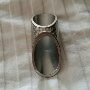 Unique, long unisex ring made of metal
