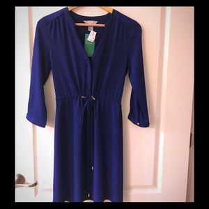 Cobalt blue toggle waist dress