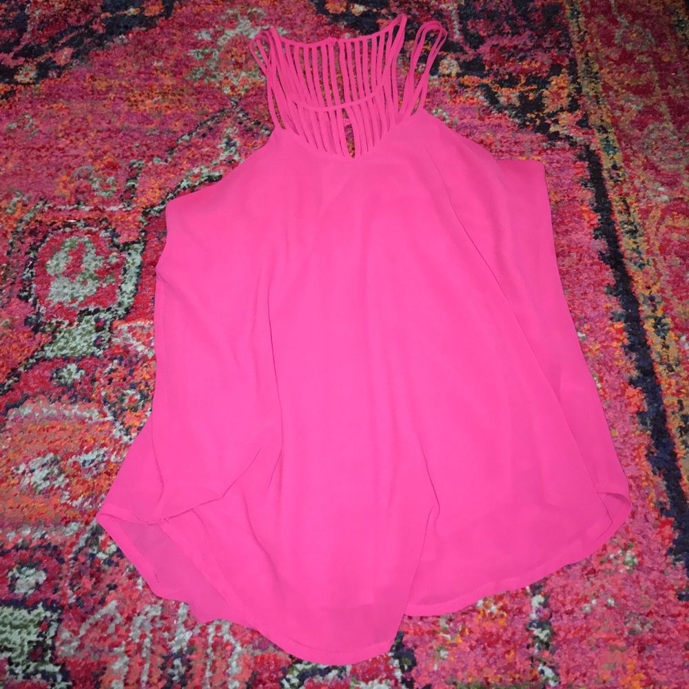 Hot pink strappy top