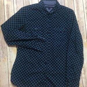 Tommy Hilfiger Navy Shirt Geometric Floral Medium