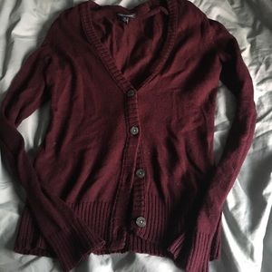 American Eagle Outfitters maroon buttonup cardigan