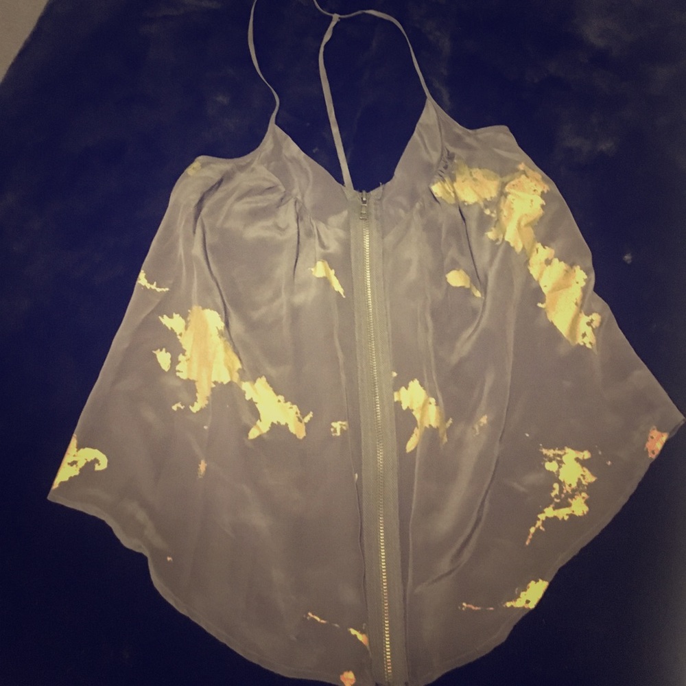 Flowy tank top with gold splashes