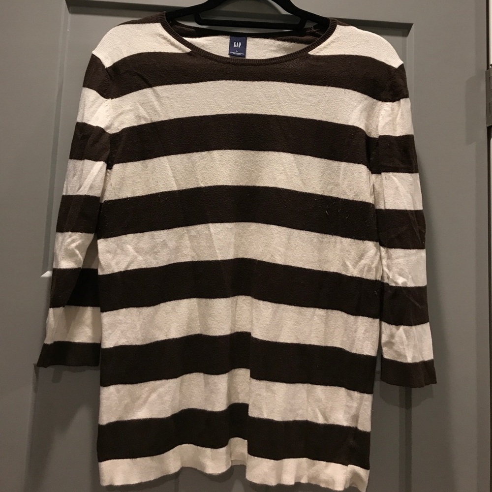Gap 3/4 Length Striped Sweater
