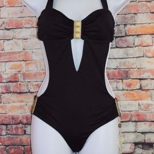 Vitamin A Swimwear Black One Piece Back-out