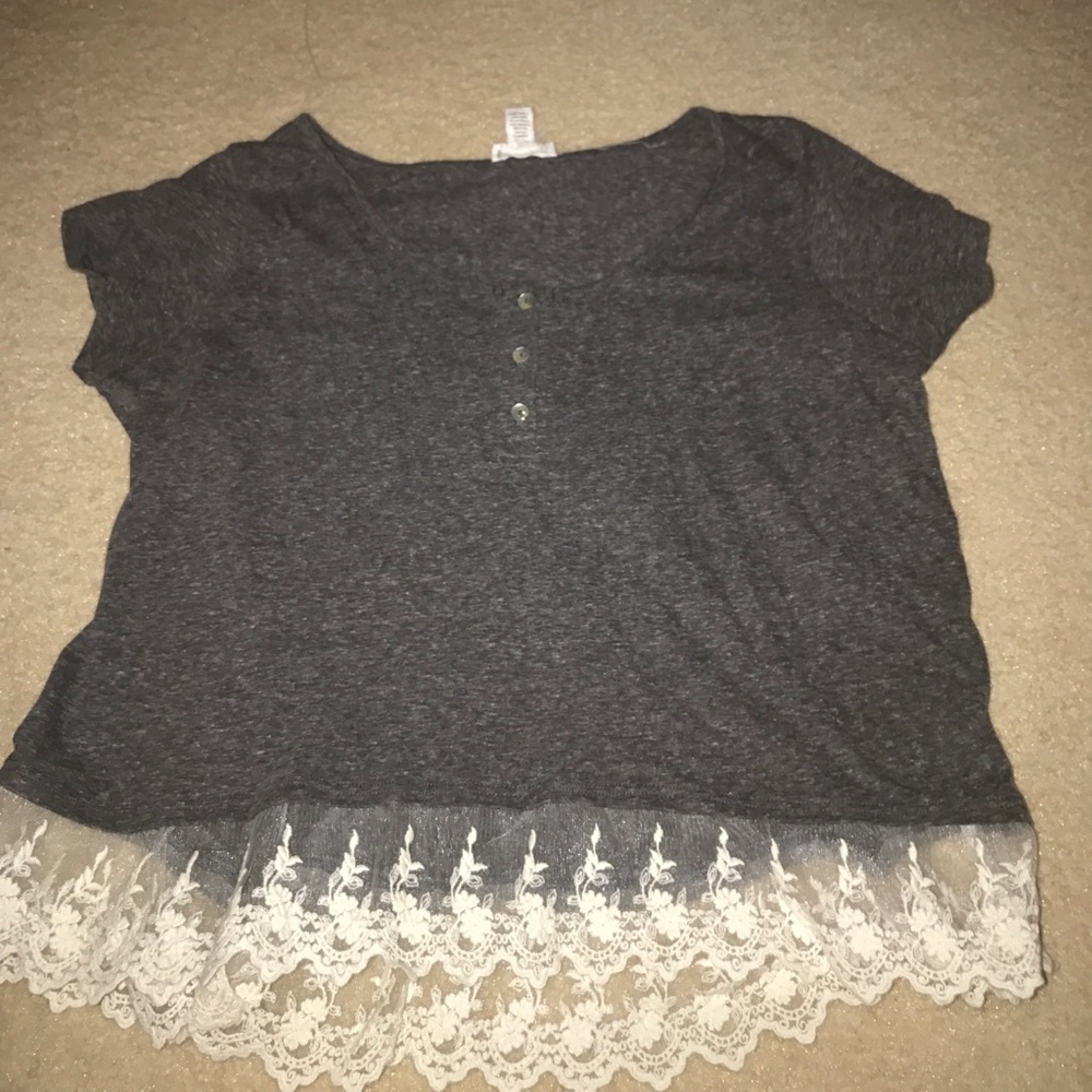 grey with lace top - must go!