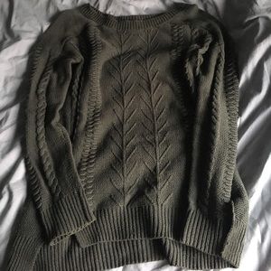 Nordstrom BP forest green cable knit sweater