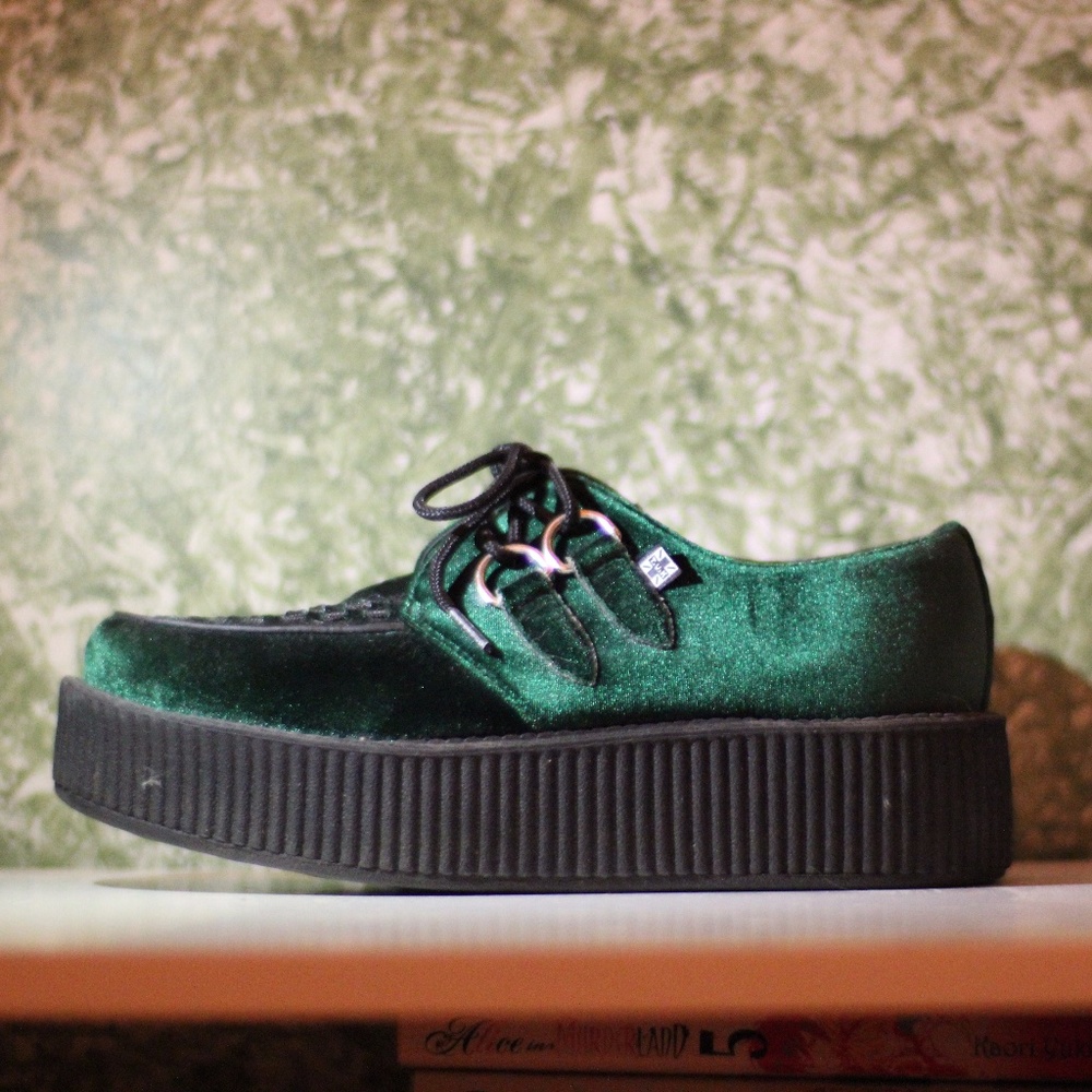 TUK Green Velvet Creepers