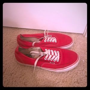 Red vans size 10 women's