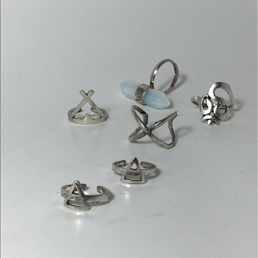 6-pc midi Sanskrit rings yoga meditation