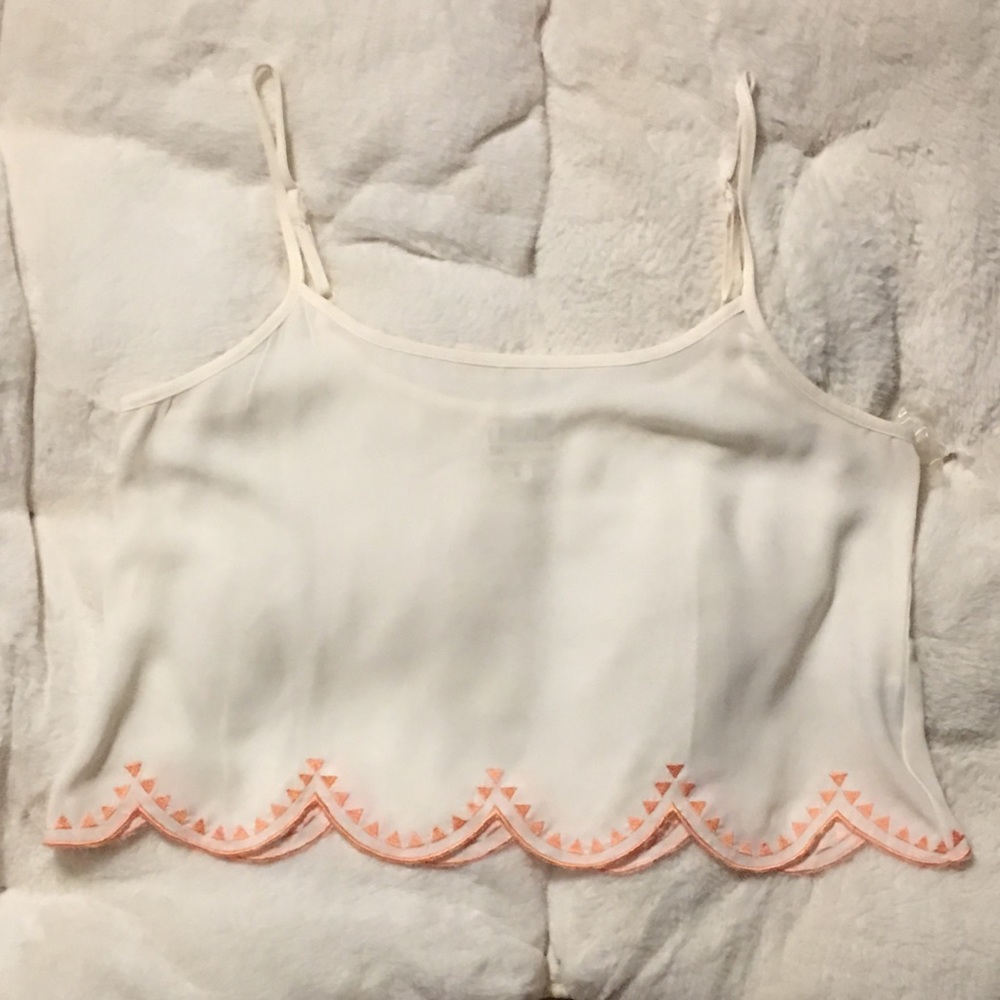 LA Hearts scalloped tank top