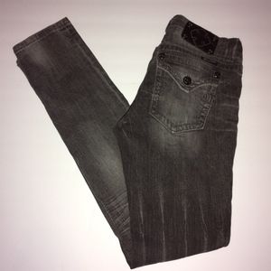 Miss Me Gray Skinny Jeans Distressed Destroyed