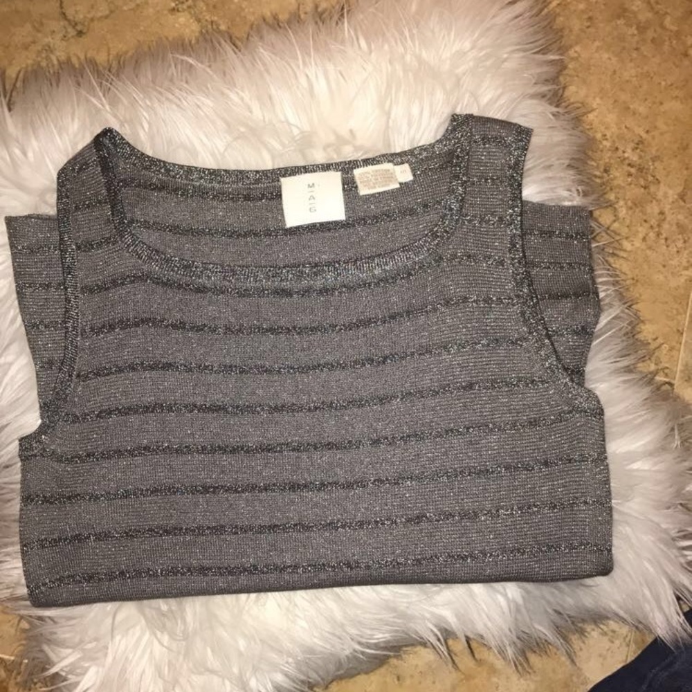 Unique vintage and special silver shimmery top