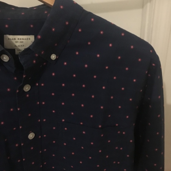 Club Monoco Blue men's Button Down Shirt m - Picture 4 of 6