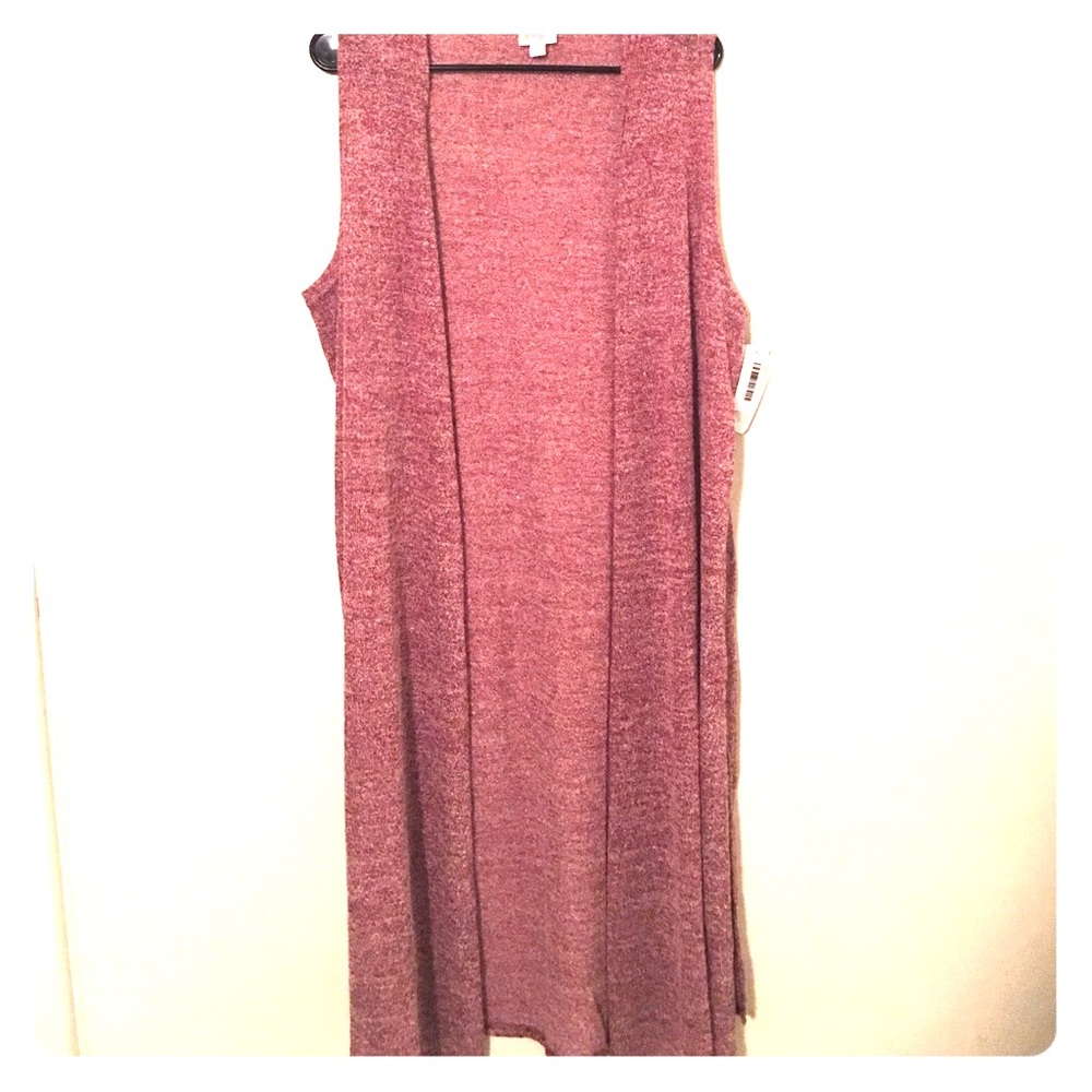 LulaRoe White/Burgundy Knit Joy L