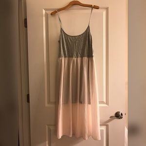 Gray and Pink Ballerina Midi