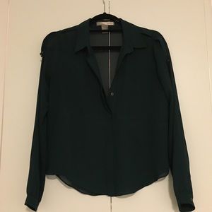 Emerald Green Button Down Blouse