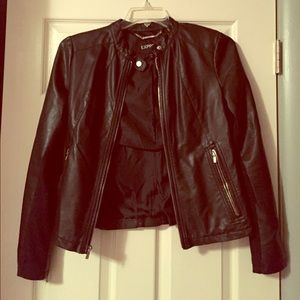 Express black leather jacket