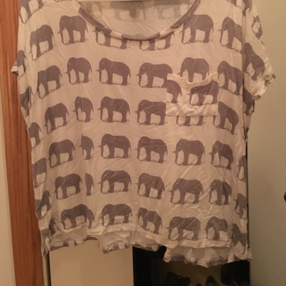 Short sleeved elephant shirt.