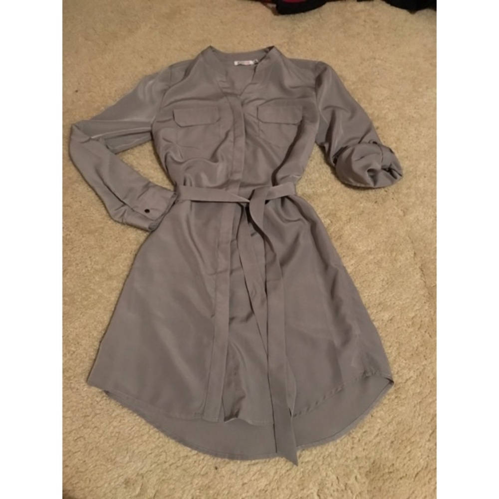 Grey Professional Shirt Dress