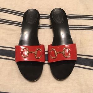 Gucci patent slides