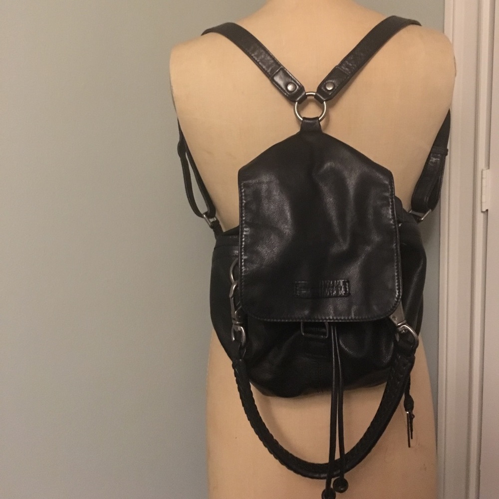 Black Frye Company backpack, leather