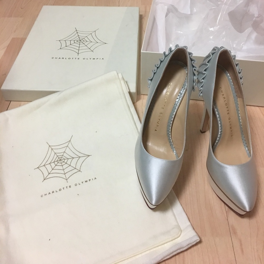 Charlotte Olympia Paloma SilkSatin light blue EU34