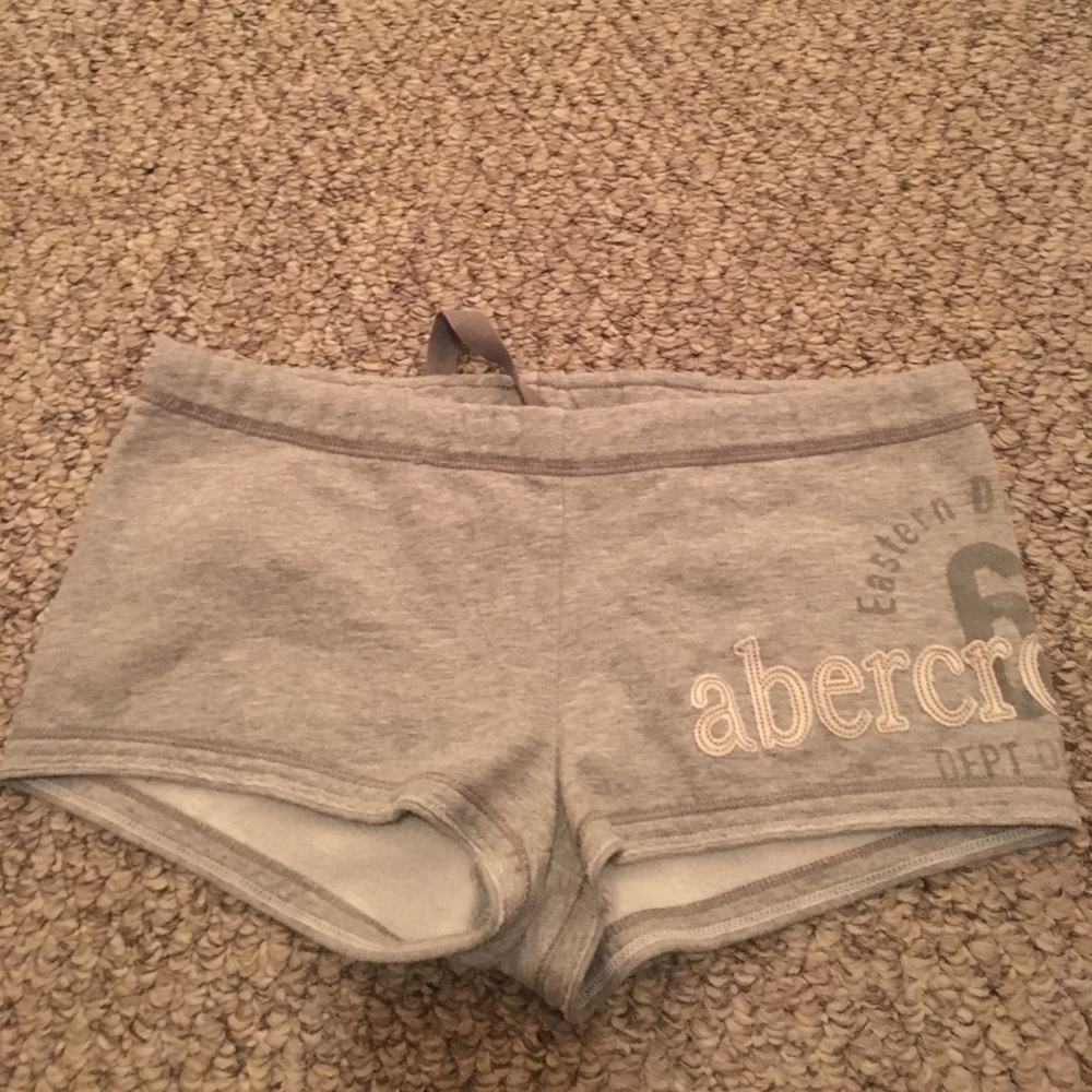 Gray sleep shorts.