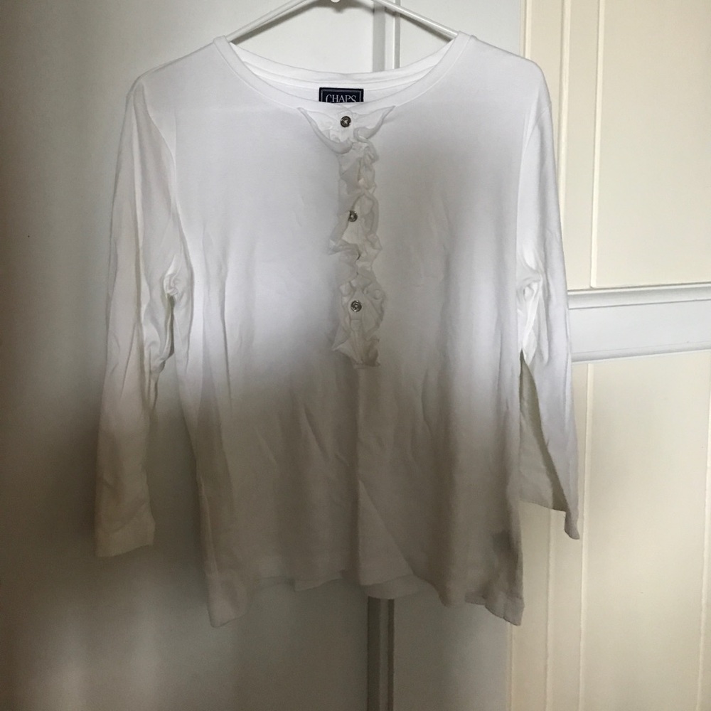 🦄Brand: CHAPS/ Size: L/ Color: White/Style:Blouse