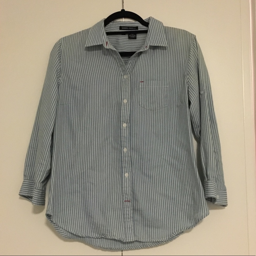 Light Blue & White Striped Button Down