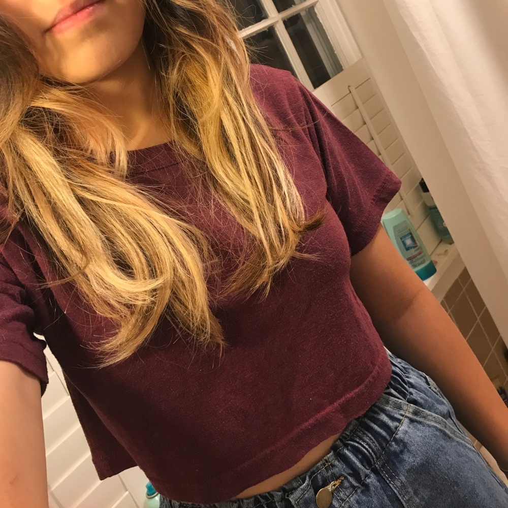 American apparel burgundy crop