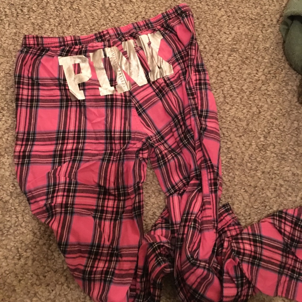 PINK brand pajama pants. Plaid pattern.