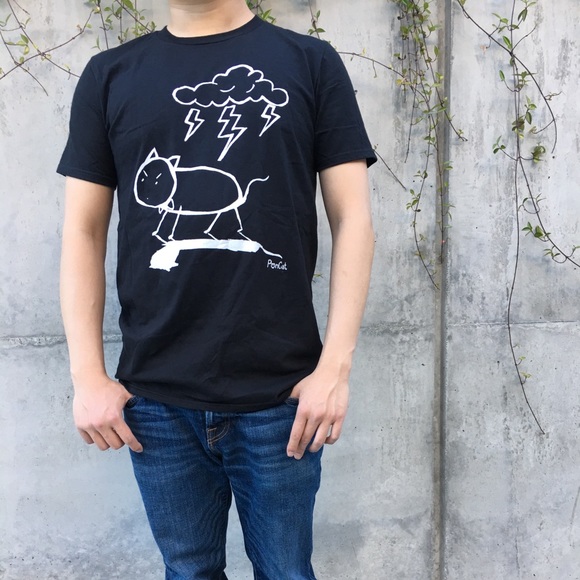 "PonCat Arrives" classic unisex t-shirt (Black) - Picture 2 of 3