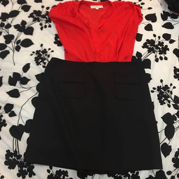 LOFT Black Skirt Aline Work Attire Petite - Picture 1 of 8