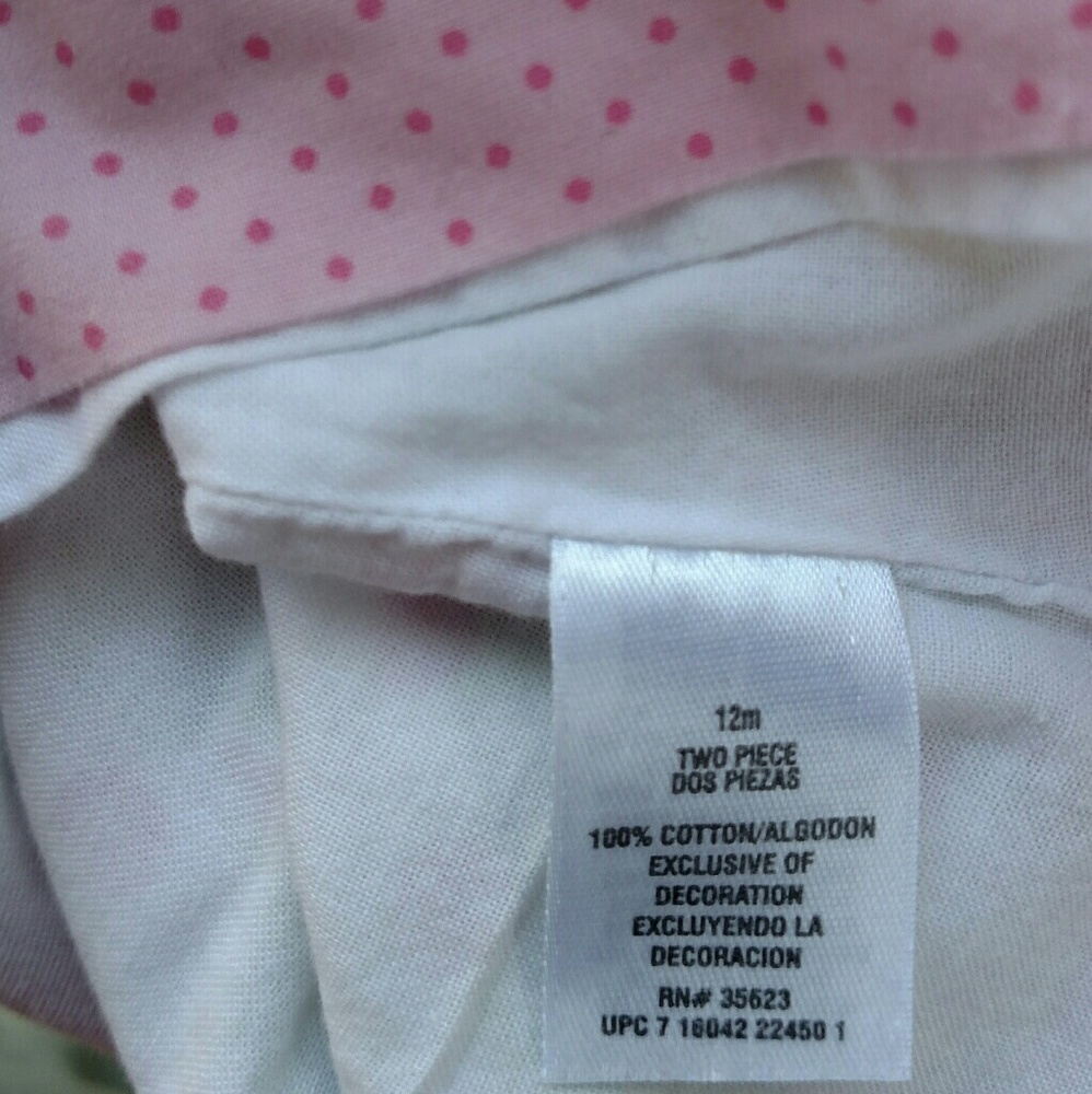Carter's Girl's Pk/Gr Lined Cotton Sz 12 Mo Dress. - Picture 8 of 8
