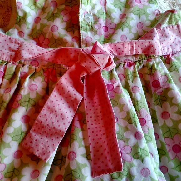 Carter's Girl's Pk/Gr Lined Cotton Sz 12 Mo Dress. - Picture 5 of 8