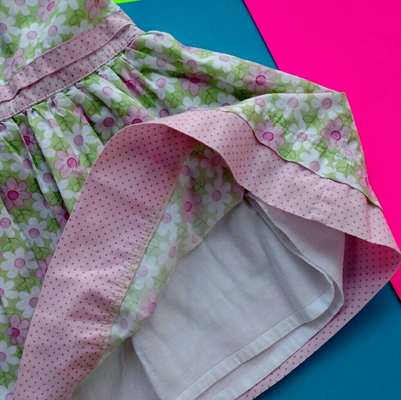 Carter's Girl's Pk/Gr Lined Cotton Sz 12 Mo Dress. - Picture 2 of 8