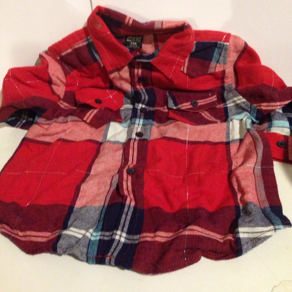 24M Infant Flannel Button Down Shirt