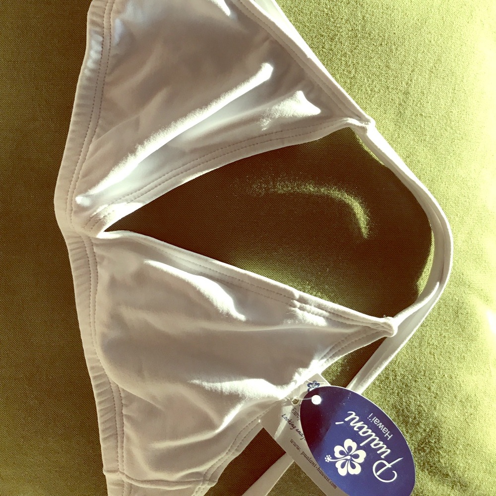 Sport Tie White Solid Bikini Top - brand new
