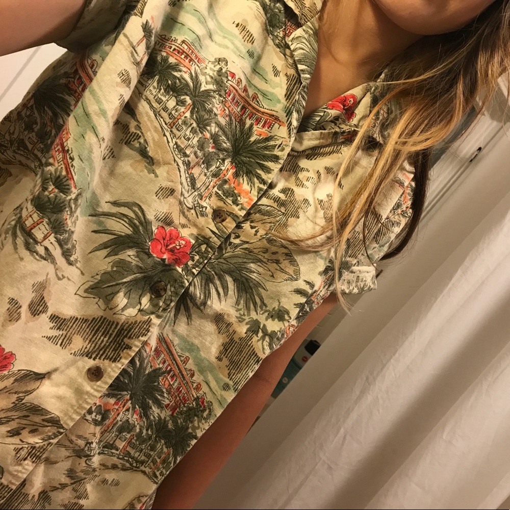 beige Hawaiian shirt
