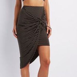 Gray & Black Striped Skirt