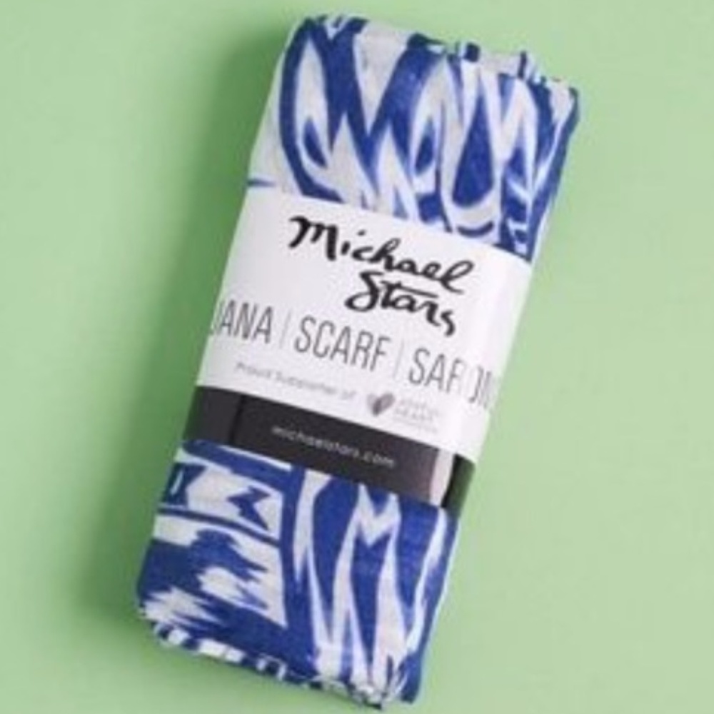 Michael Stars Blue & White Ruana Scarf Sarong NEW