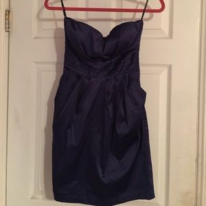 Midnight Blue Strapless Mini Dress