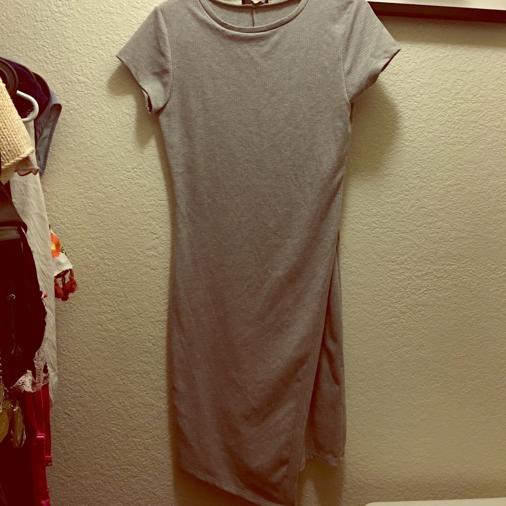 SOLD: Grey Stretch Cotton Bodycon Dress