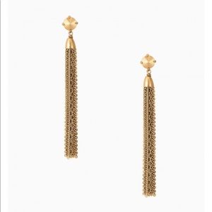 Stella and Dot Fringe Tassel Earrings Gold