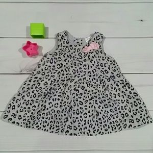 EUC, Carter's Gray w/Black Leapard Print Dress, 3m