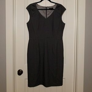 Tahari Sleeveless charcoal gray sheath