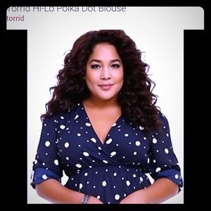 Torrid Hi Lo Polka Dot Blouse