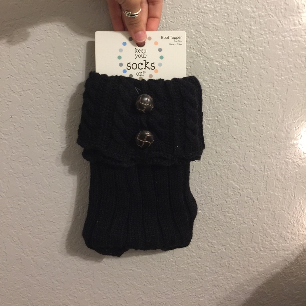 Knitted 'Keep Your Socks On!' Boot Toppers