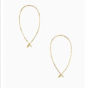 Stella & Dot Small Hammered Wire Hoops Gold